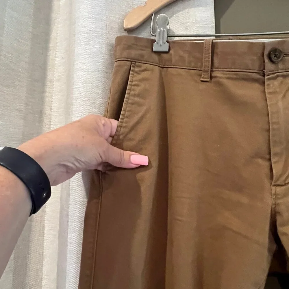 Men's J Crew Flex Camel Brown Slim Straight Leg, Preppy, Academia, W 32 / L 32